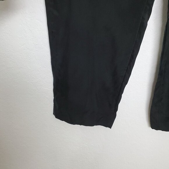 J. Crew NWT Drapey Cupro Blend Trouser Size 10 Black Satin BI237 Wide Leg Flat - Picture 3 of 13